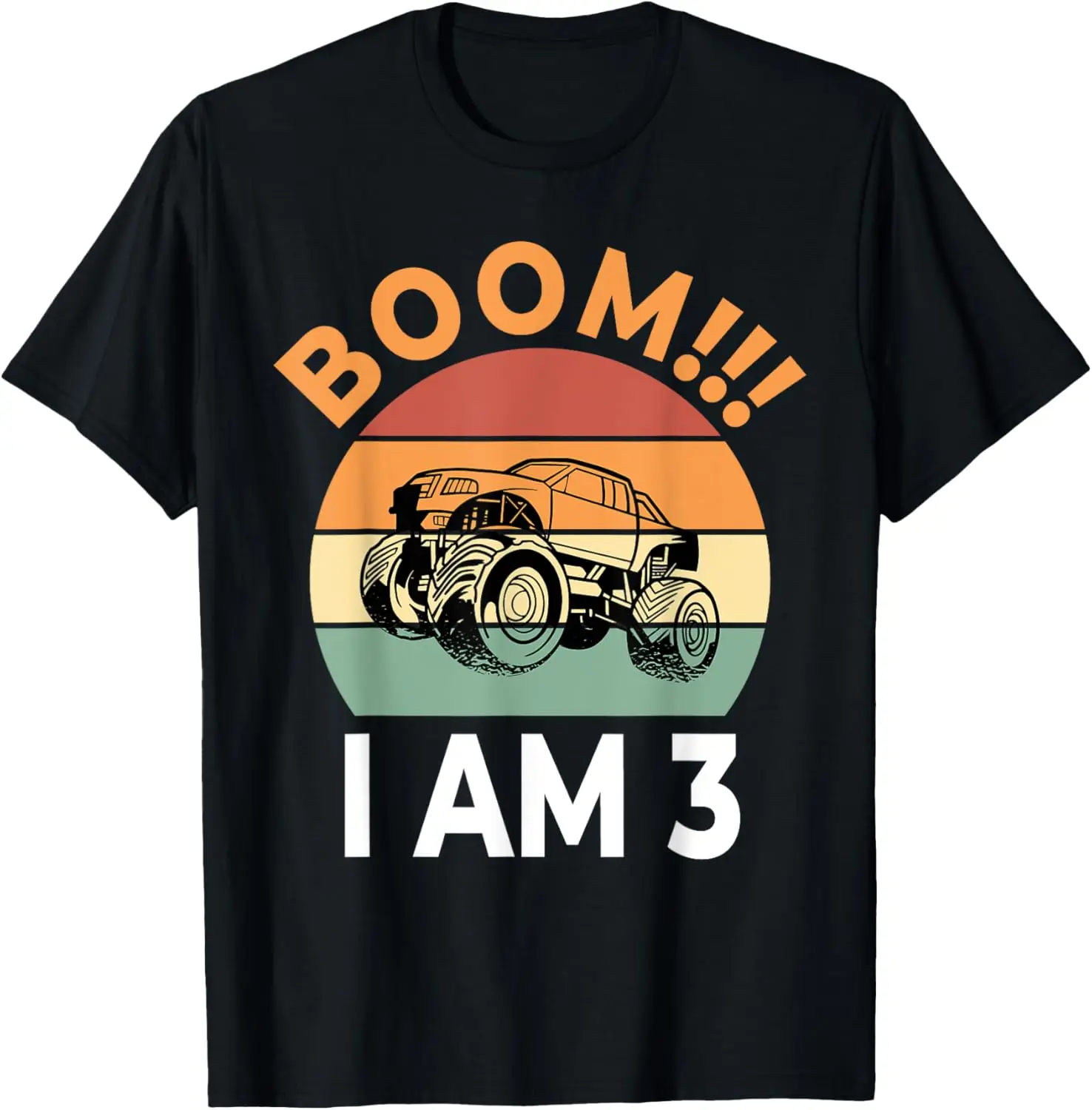 

Футболка Boom I Am 3-й день рождения для мальчика с изображением автомобиля Monster Truck