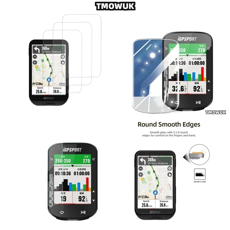 

Precision - Cut 9H HD Tempered Glass Screen Protector For IGPSPORT BSC300 300T BSC200S IGS800 BSC200