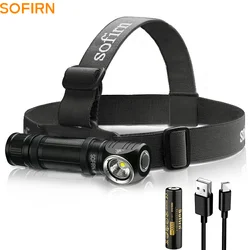 Sofirn HS40 USB C Rechargeable Headlamp 18650 Super Bright SST40 LED Torch 2000lm Headlight with 2 Modes Power Indicator