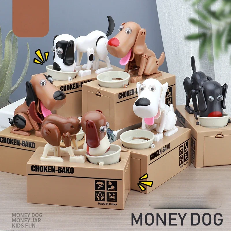 Electronic Piggy Banks Plastic Cartoon Robotic Dog Steal Coin Bank Automated Money Boxes Money Saving Box Kids Gift Kids Gift