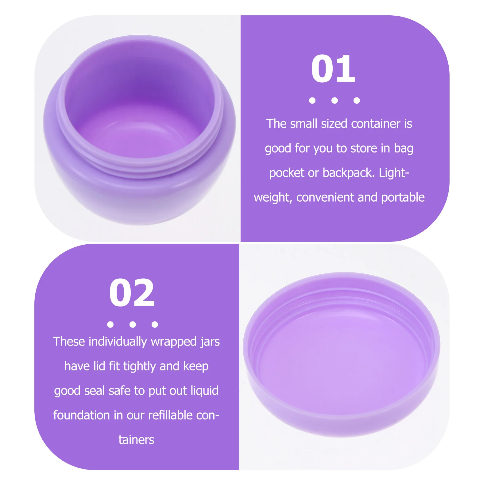

12Pcs Makeup Containers Jar Small Plastic Cream Jars Leakproof Lid Travel Sample Storage Portable Pots