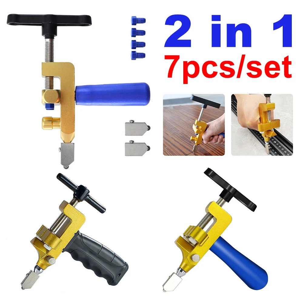 

2 in 1 Glass Ceramic Tile Cutter with Knife Wheel Manual Tile Glass Cutting Machine Cutting Tool Kit Opener Breaker Hand Tools