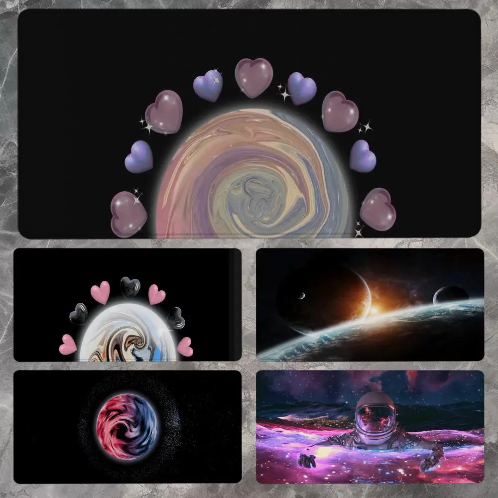 

Космический коврик для мыши 90x40 см, нескользящий игровой коврик для мыши, геймерский коврик для киберспорта, игровой механический коврик для мыши, XXL, настольный коврик