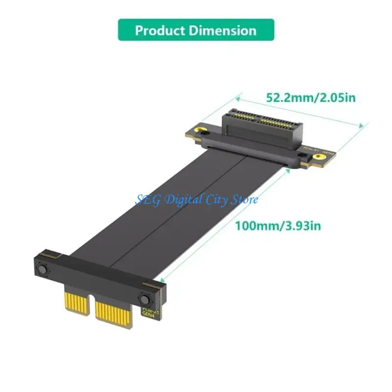 U75b 10cm PCIE4.0 1x 90 graus A linha extensão angular aprimora a integração da placa PC