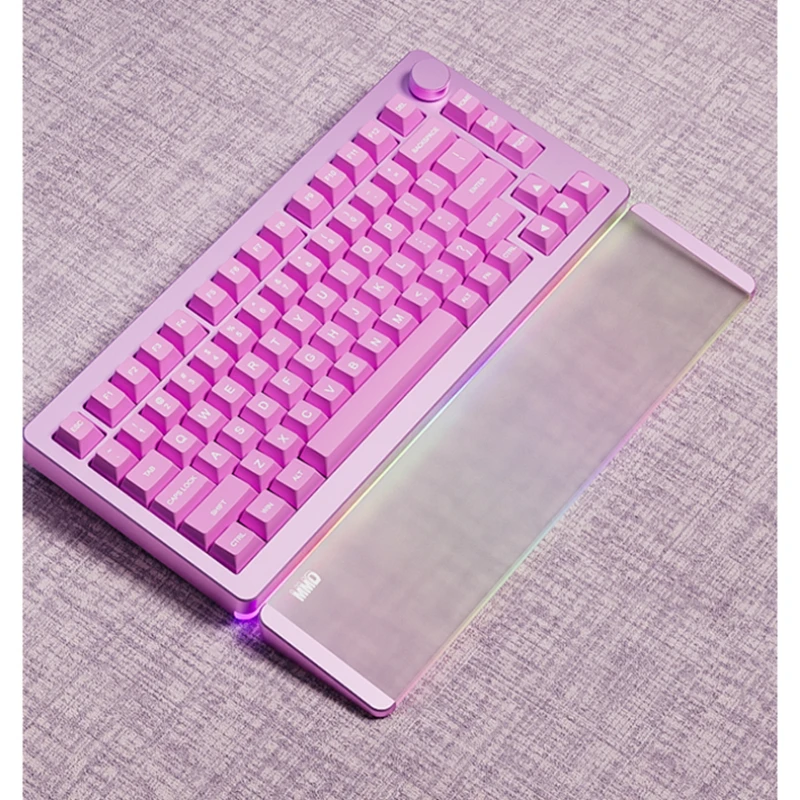 Keyboard mekanik aluminium akrilik buram, sandaran tangan sandaran pergelangan tangan cocok untuk 87/104 tombol Keyboard mekanik game