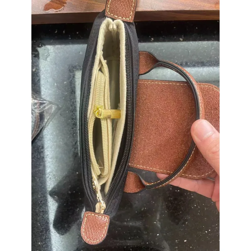 Sac d'insertion und feutre adaptté oder sac de doublure de sac à main Longcham, unterstützt sac de maquillage en tissu