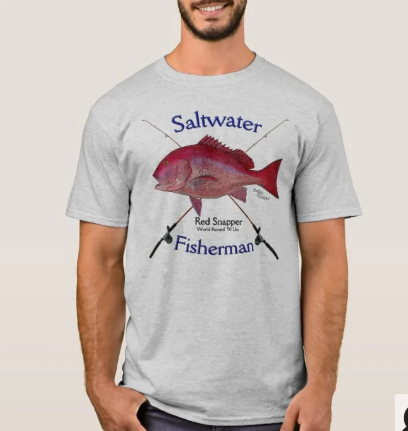 

Red Snapper Saltwater Fishing Fisherman Angler Gift T-Shirt. Summer Cotton Short Sleeve O-Neck Mens T Shirt New S-3XL