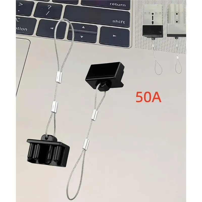 A74K-6 Pack 50A For Connector Dust Covers - Flame Retardant Protective Caps For RV,Forklift, Golf Cart Battery Plugs