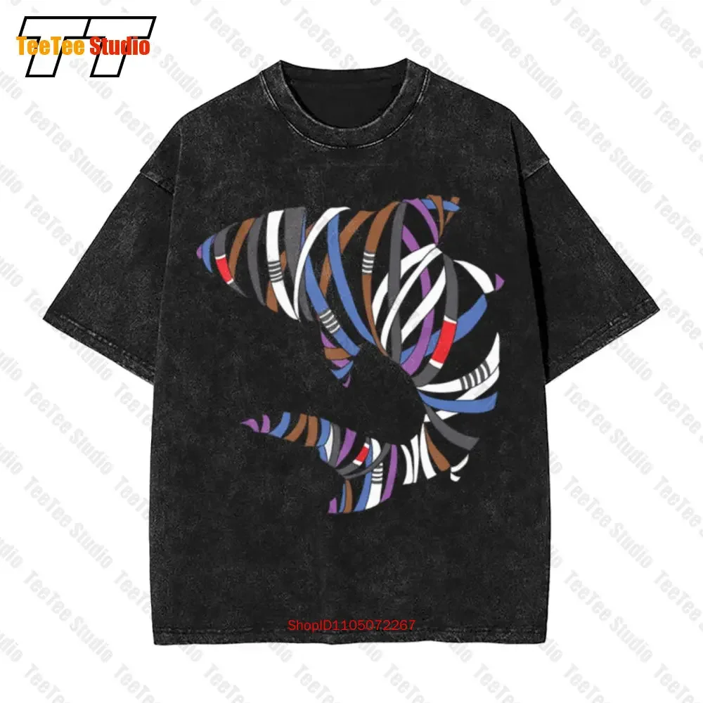 Bjj Jiu Jitsu Belt Shark  Oversized T-Shirt 3U8P
