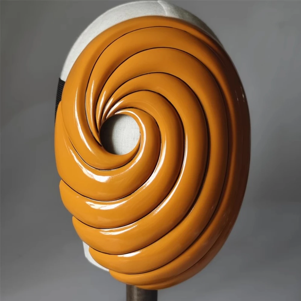 Anime-inspired Tobi Madara Akatsuki Obito Adjustable Face Mask with Extra Wide Straps, Cosplay Costume Accessory