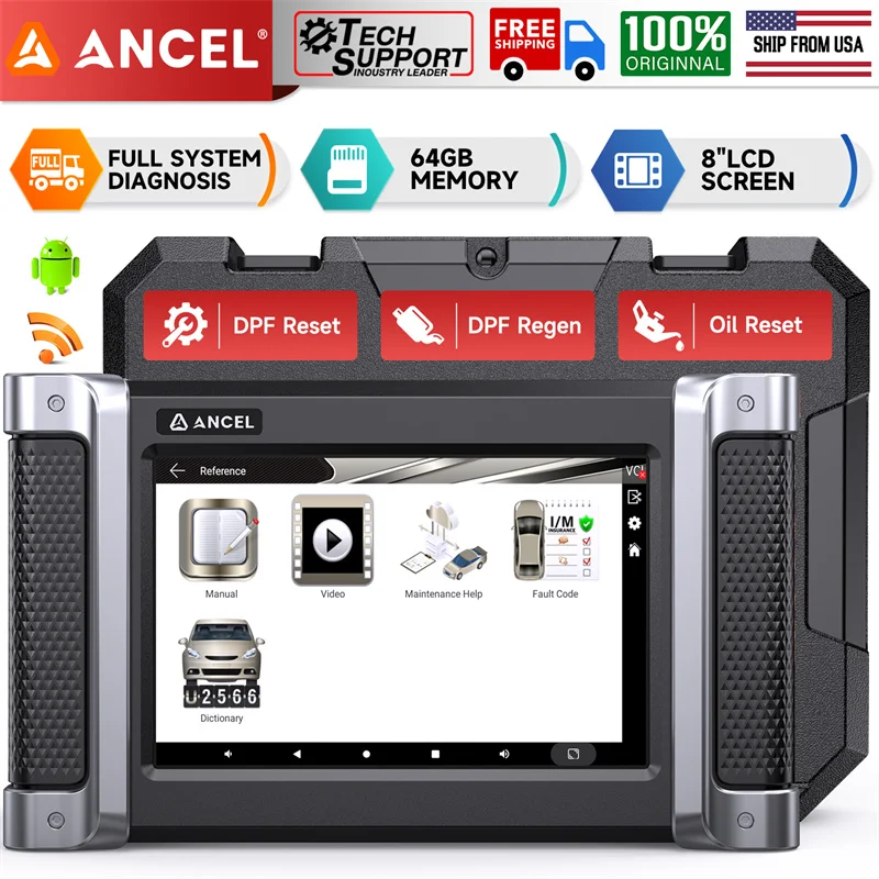 

ANCEL HD8000 Di esel Engine Diagnostic Equipment Heavy Duty Trucks Construction Machinery Inspection DPF Regeneration