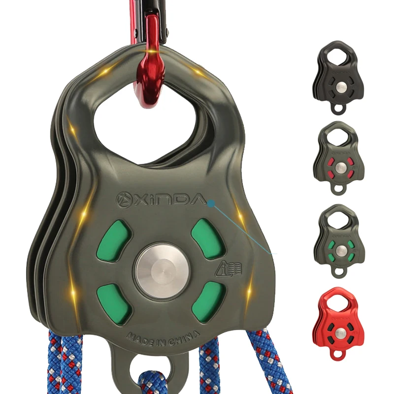 Large Force Reinforced Double Pulley, Ropeway, Zipline Rock Climbing Crossing, Emergency Rescue Side Pulley, P493