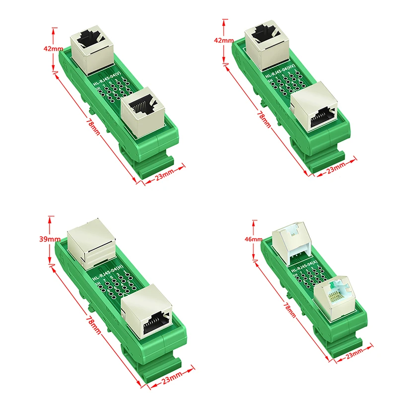 1 шт. монтажная на DIN-рейку RJ45 «мама-мама» плата разветвителя RJ45 45 градусов коммутационная плата