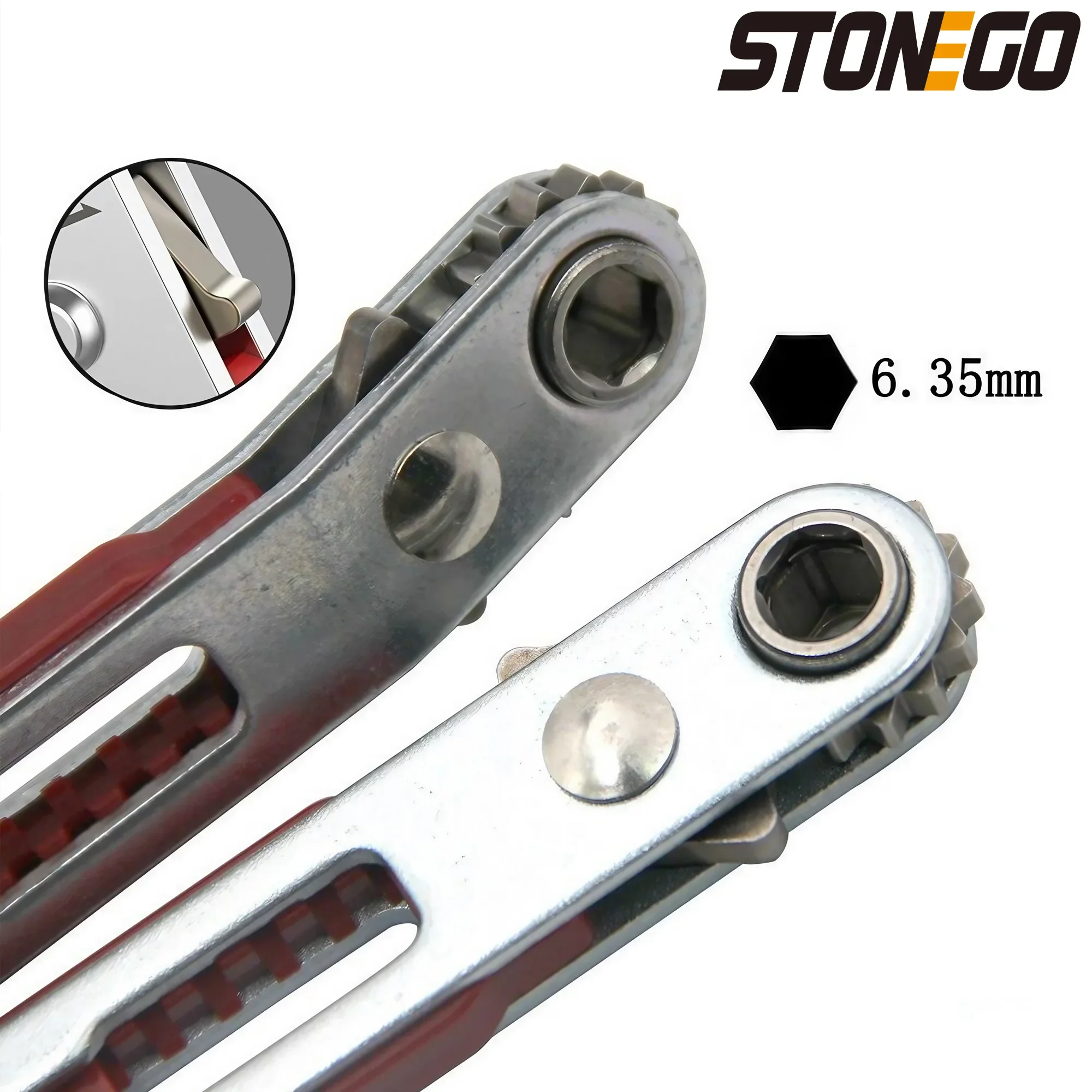 STONEGO 1PC Ratchet Wrench Screwdriver SAE Socket Set Suitable for Hex Screwdrivers and Drill Bits Manual Tool