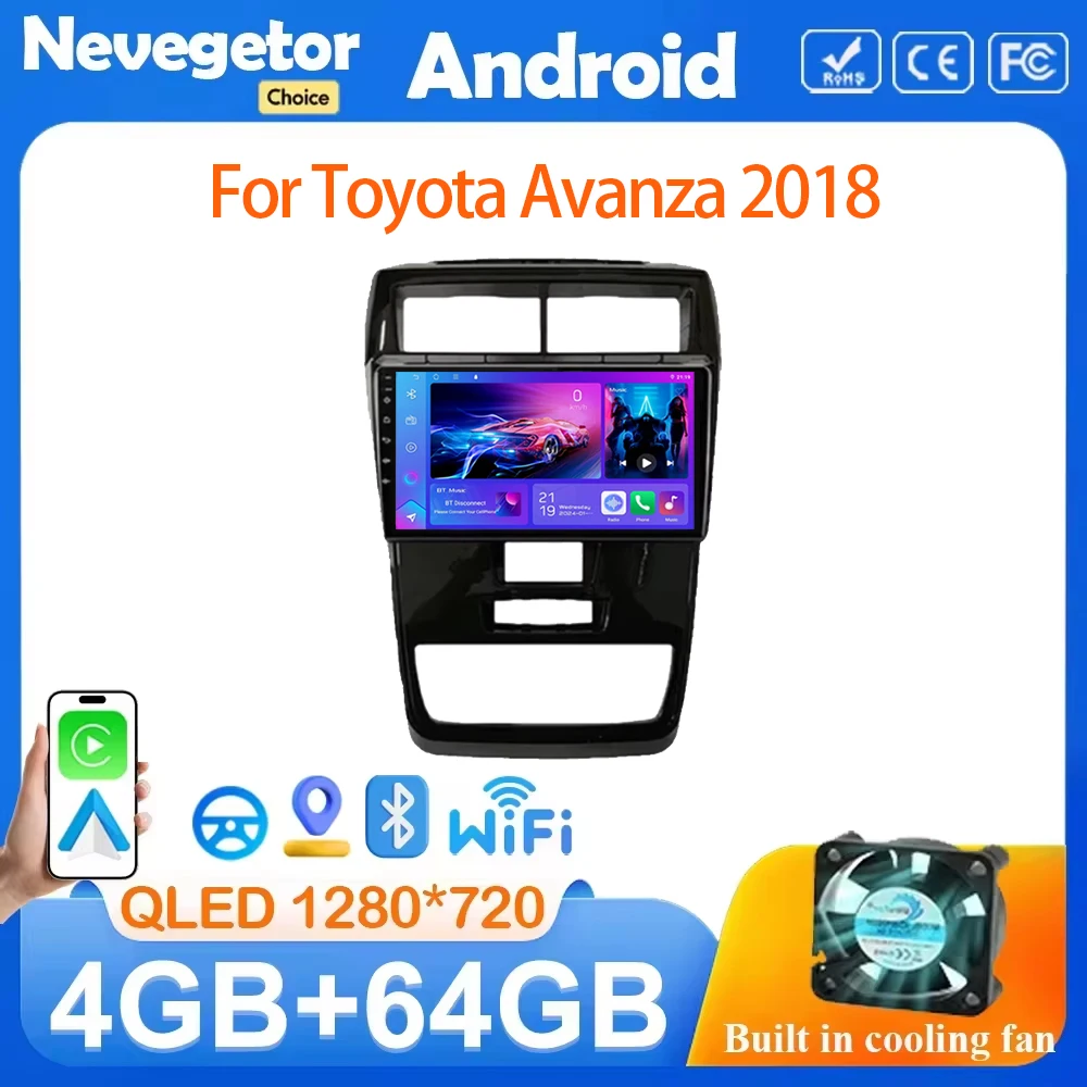 4G+64G CarPlay 2din Android AutoRadio Stereo GPS Multimedia Player For Toyota Avanza 2018 Wireles Navigation DSP IPS NO 2DIN DVD