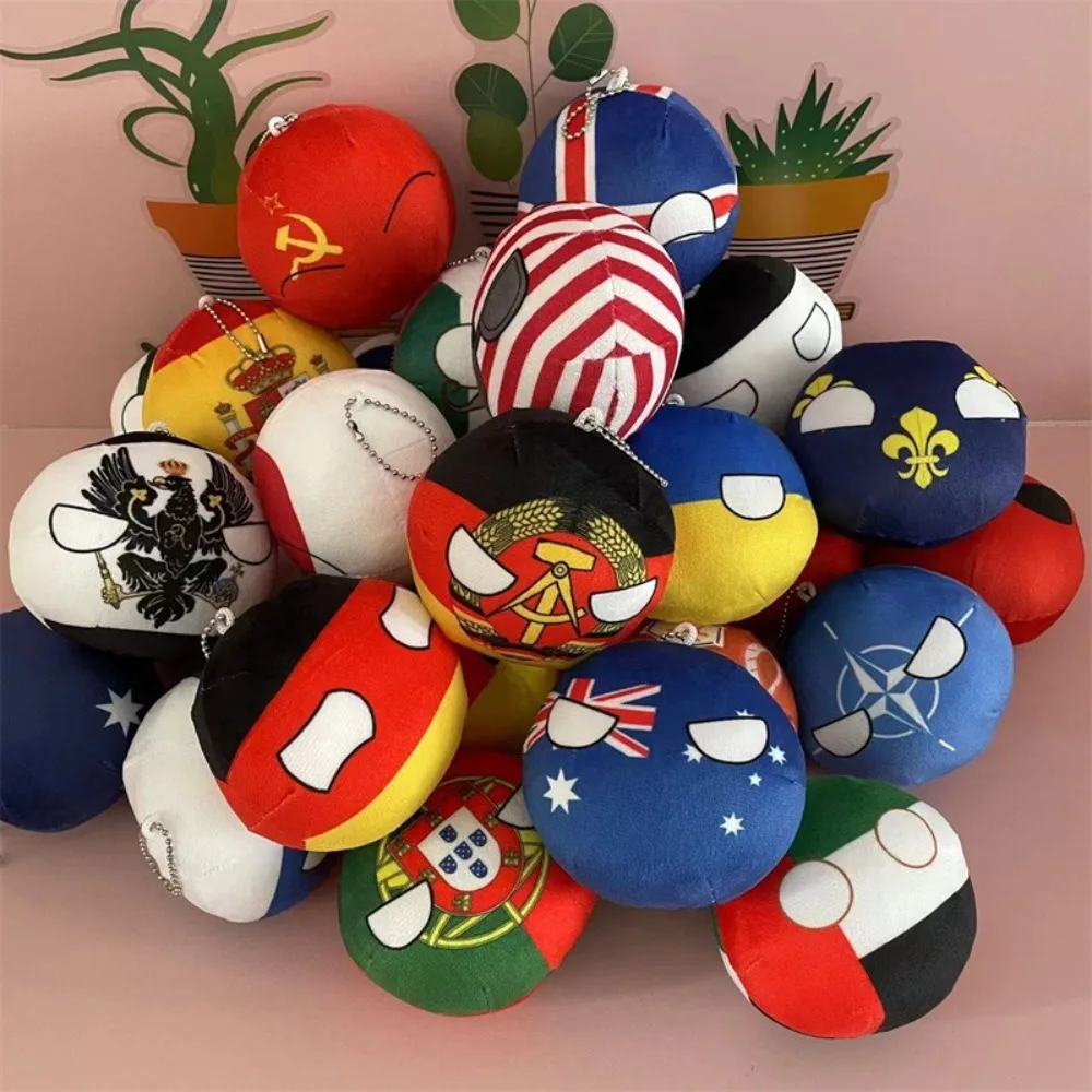 Prezent 10cm piłka krajowa wypchana lalka USA piłka krajowa wisiorek Polandball australijskie pluszowe zabawki dla dzieci