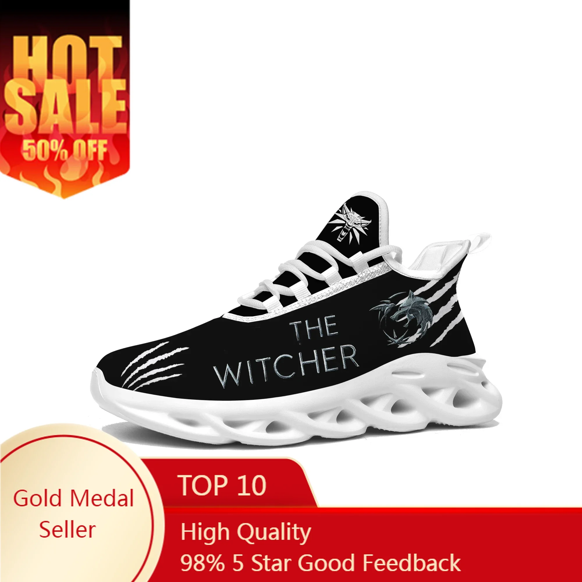 

Witcher Flats Sneakers The Movie Mens Womens Sports Running Shoes High Quality Sneaker Lace Up Mesh Footwear Custom Made Shoe