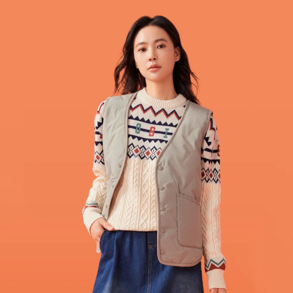 

Casual Oversized Cropped Vest Women with Pockets Thermal Men's Sleeveless Coat Warm Thick Windproof Waistcoat Outerwear