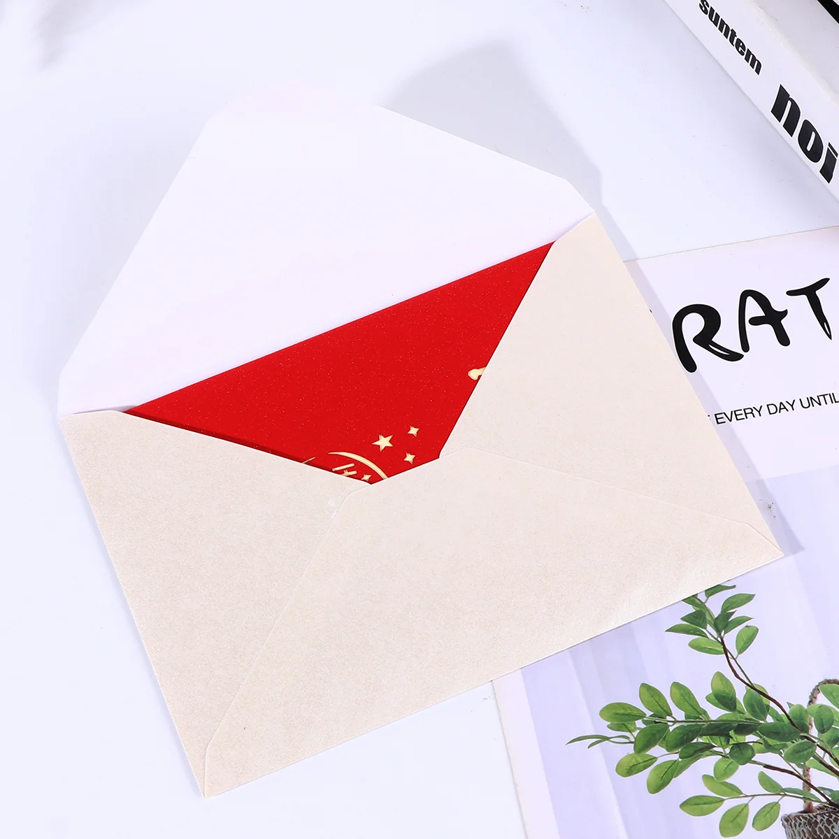 

3Pcs 3D Up Greeting Cards Red Birthday Blessing Little Fairy Party Invitation Creative Craftsmanship Eco-Friendly