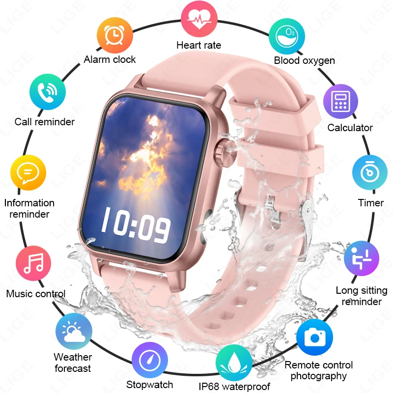 

60Hz High Brush Smart Watch Man Bluetooth Call Sports Fitness Tracker IP68 Waterproof Bracelet Women Smartwatch For Android IOS