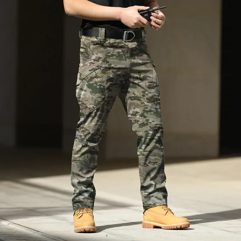 Pantalones Cargo tácticos de ciudad, pantalón clásico de camuflaje militar con múltiples bolsillos, para senderismo al aire libre