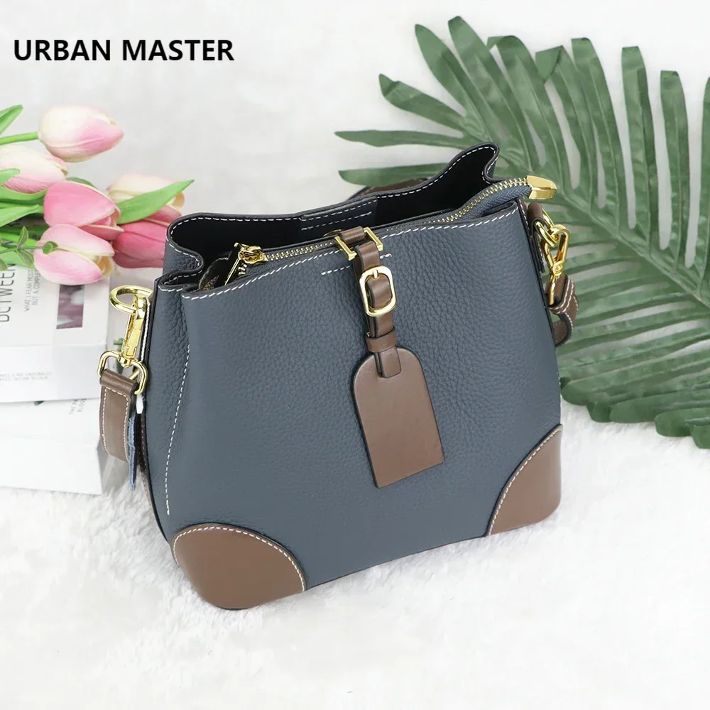 URBAN MASTER Shoulder Crossbody Bags for Women Genuine Leather Fashion Casual Bucket Bag 2126