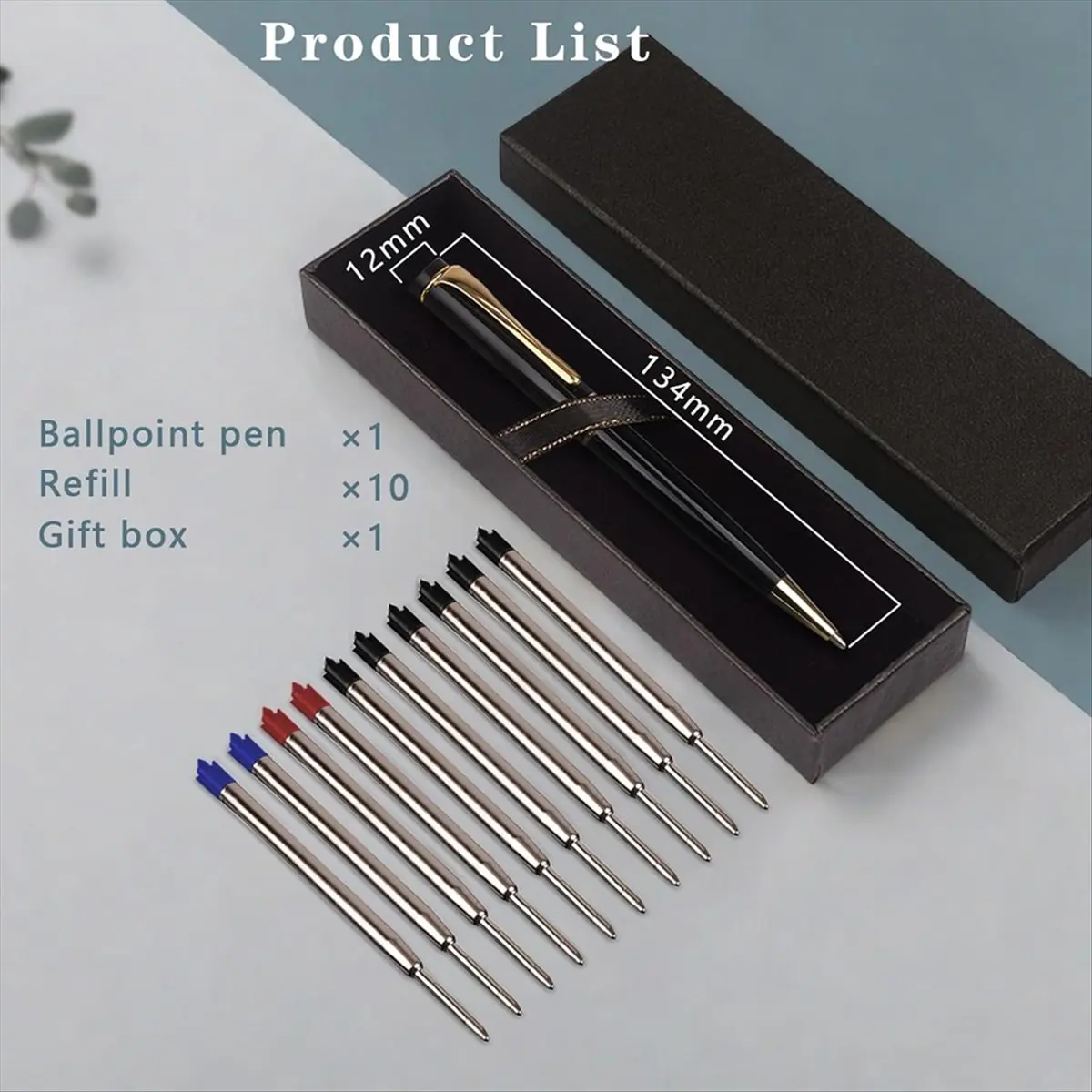 

Роскошные металлические шариковые ручки A79G, набор ручек со средним наконечником 1,0 мм (10 сменных стержней), изысканные ручки для ведения дневников, письма и заметок.