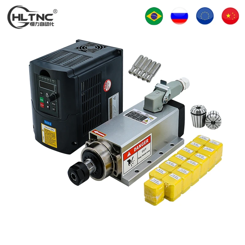 2.2kw 220 فولت/110 فولت ER20 24000 دورة في الدقيقة 400 هرتز المغزل تبريد الهواء مع YL620 العاكس VFD الطيران المكونات آلة طحن النقش باستخدام الحاسب الآلي #1