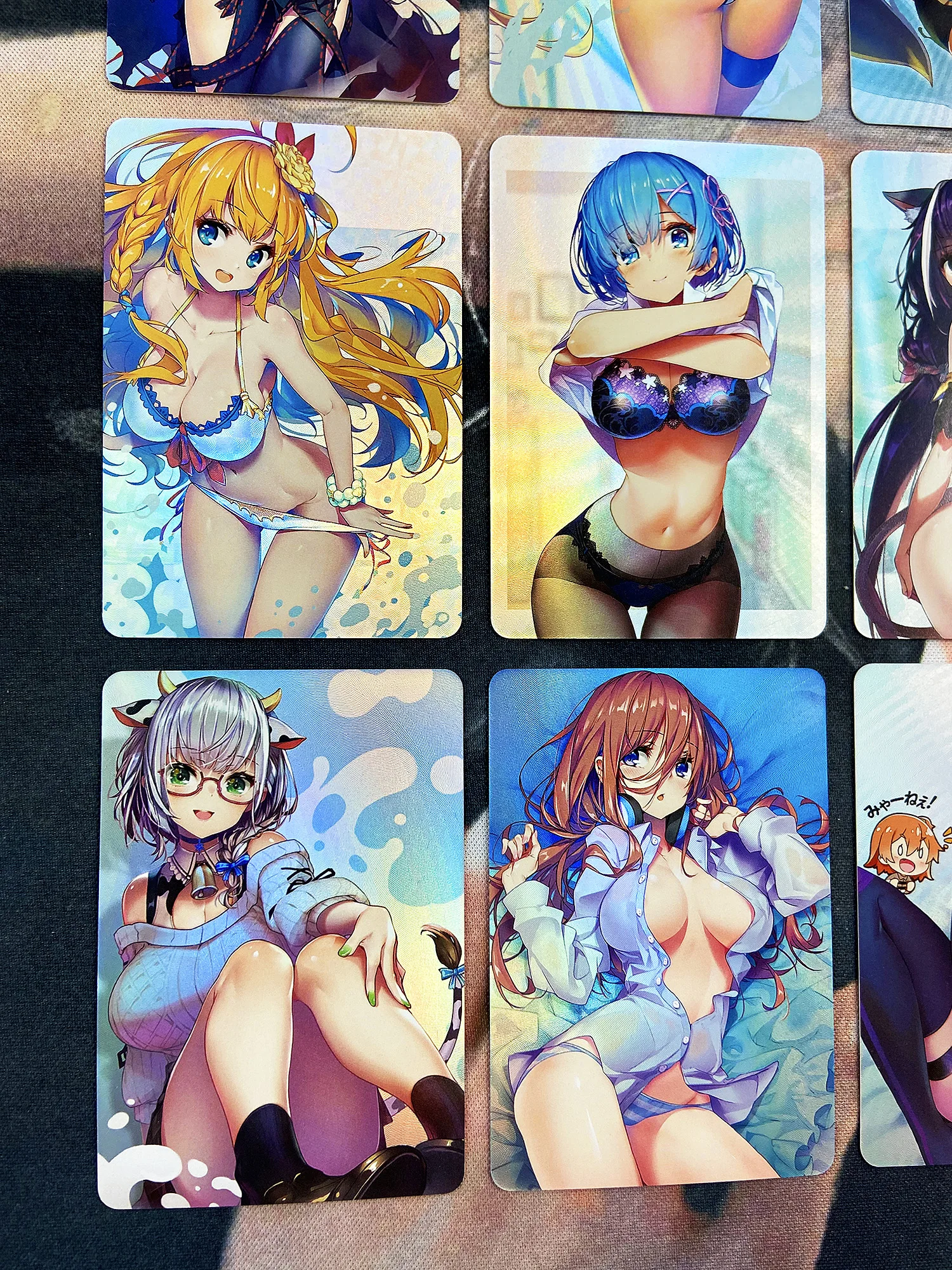 Colección de 9 unids/set ACG Beauty, colección de heroína de cómic japonés No.2, chicas sexys, refracción, juego de coleccionables, tarjetas de colección de Anime