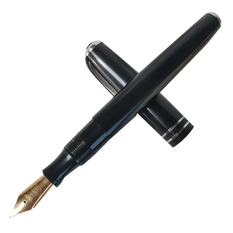 

Ancient Chinese Pen YOU LIAN 28 Iridium Fountain Pen Black Plastic Barrel Screw Cap Student Office Stationery F NIB