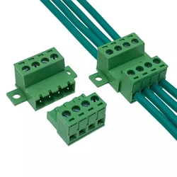 1Sets solderless docking type 2EDGRKC 5.08MM screw terminal block connector PCB plug-in type 2edg type green terminal block