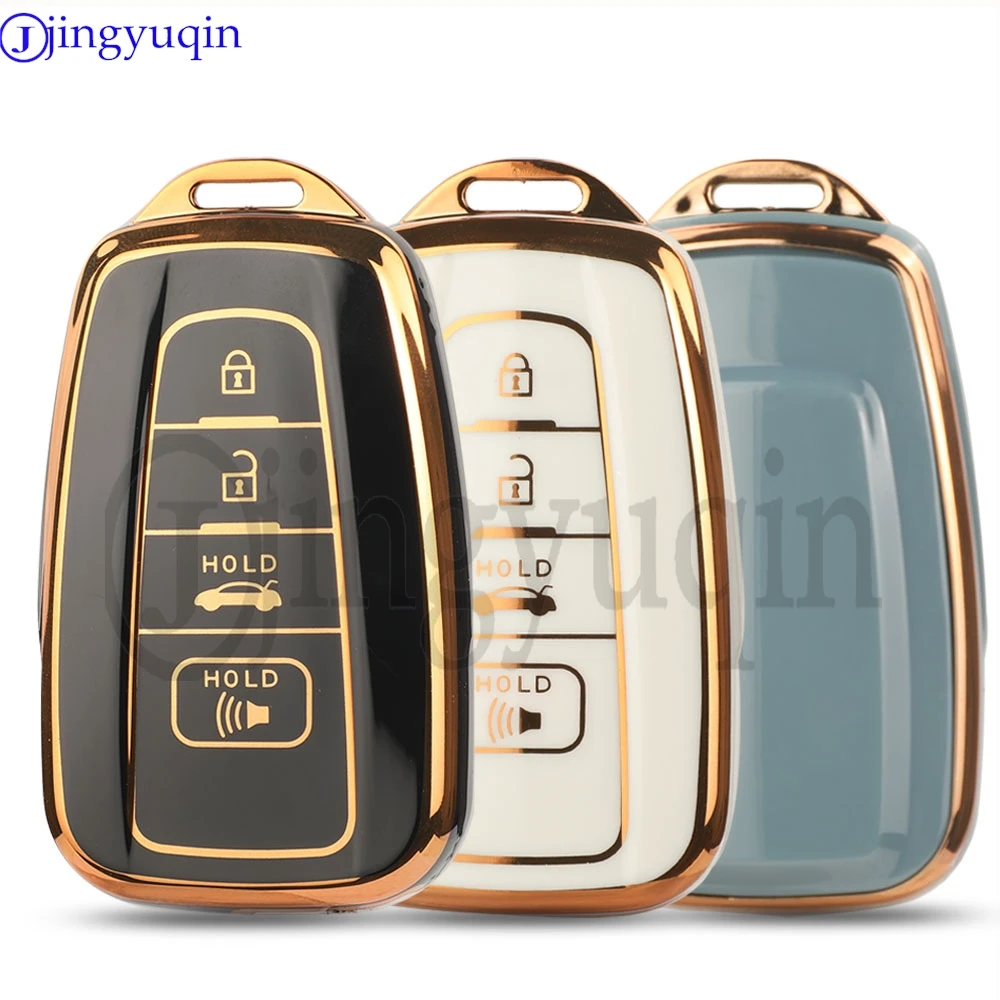 jingyuqin 4 Buttons TPU Remote Car Key Case Cover For Toyota CHR Camry Corolla RAV4 Highlander C-HR Prius Land Cruiser Prado