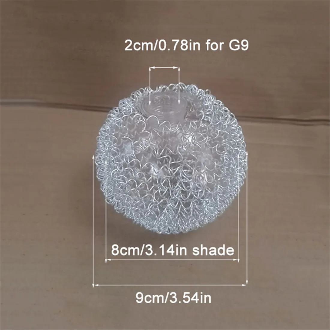 Globe clear G9 glass lampshade replacement with Aluminum wire outside 20mm hole G9 bulb cover for 2cm screw socket holder