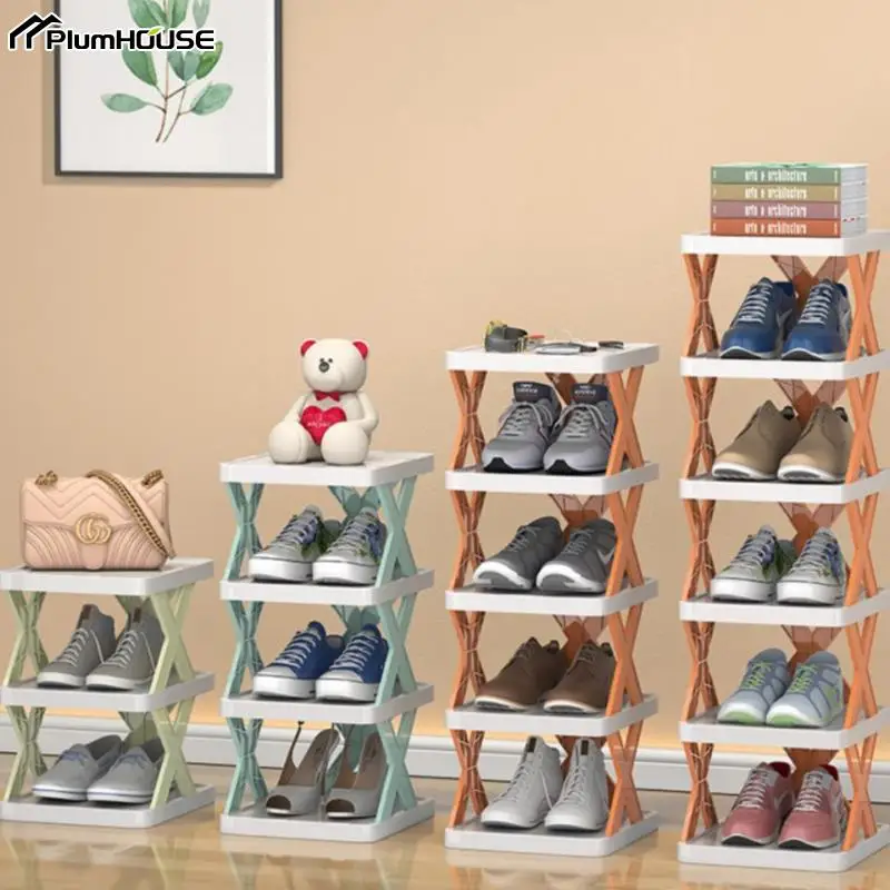 Removable Stackable Shoe Rack Multi-Layer Shoes Storage Organizer Space-Saving Shoes Shelf Plastic Shoes Cabinets Home Supplies