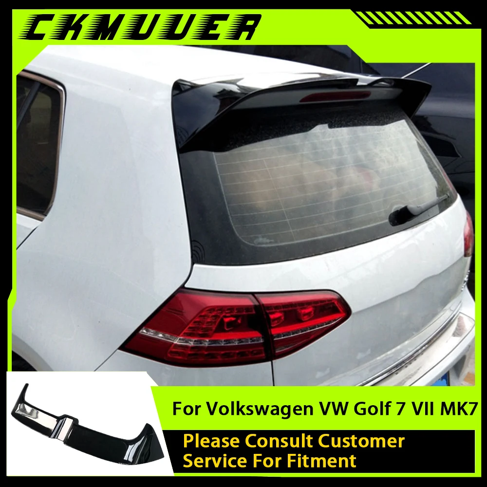 

CKMUUER ABS Carbon Look Rear Trunk Roof Spoiler for Volkswagen VW Golf 7 VII MK7 7.5 GTI R 2014-2019 O Style Window Wings