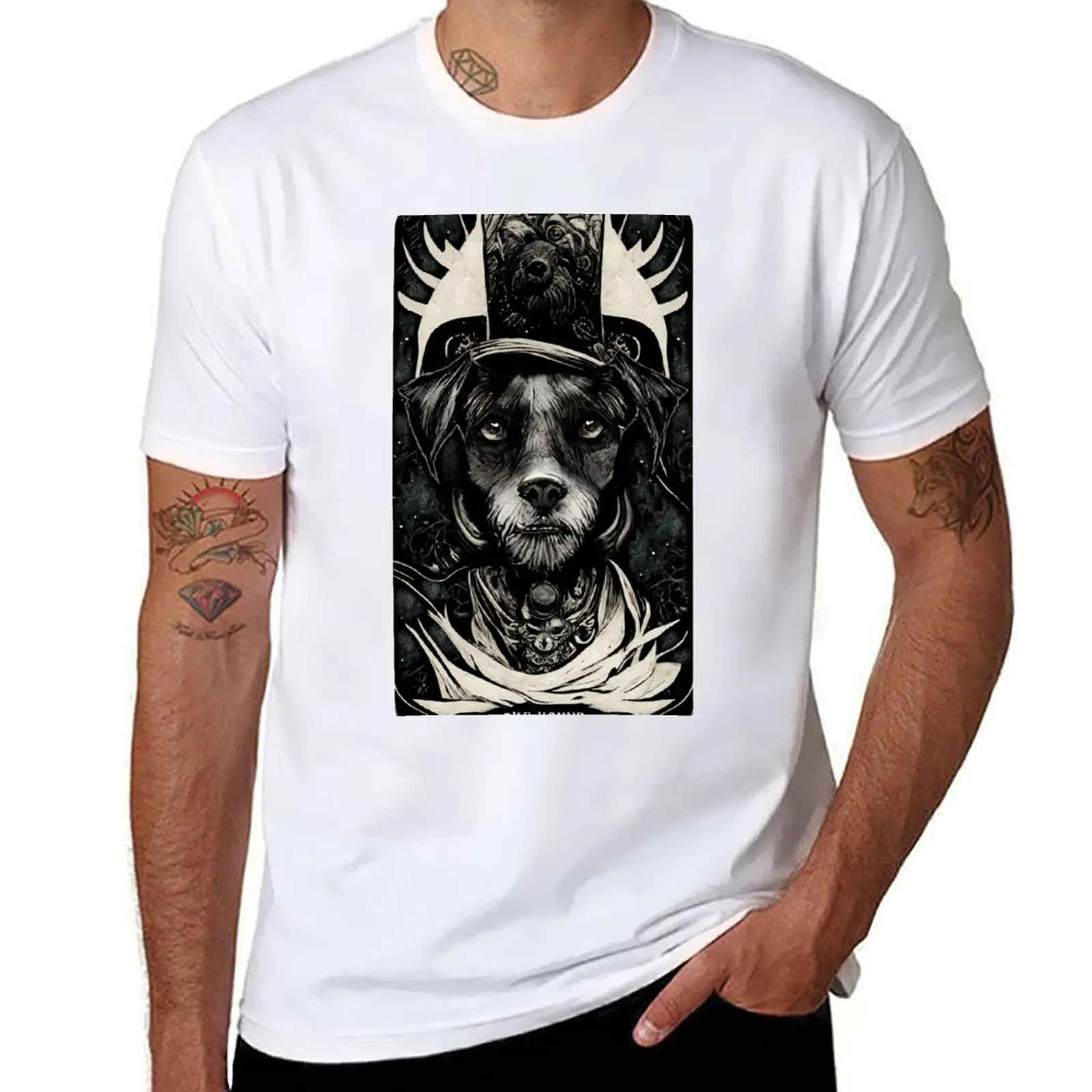 

Tarot Wolves: The Hound T-Shirt man t shirt cotton anime tshirt T-Shirt