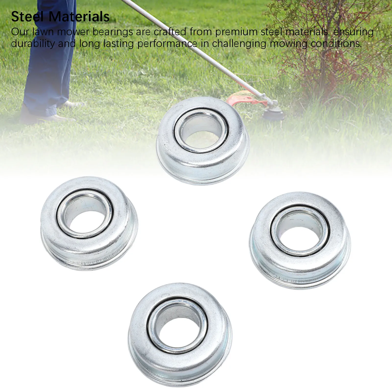 Lawn Mower Bearings Steel 12.7mm X 28.6mm Heavy Duty Mower Shaft Bearings Replacement Mower Wheel Bearings Mower Bearings