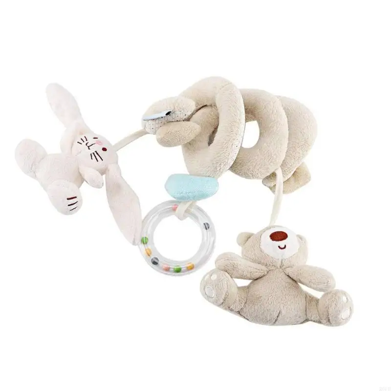 R6FD Infant Spiraled Wrap Plush Rattle Toy For Baby Travel and Indoor Entertainment