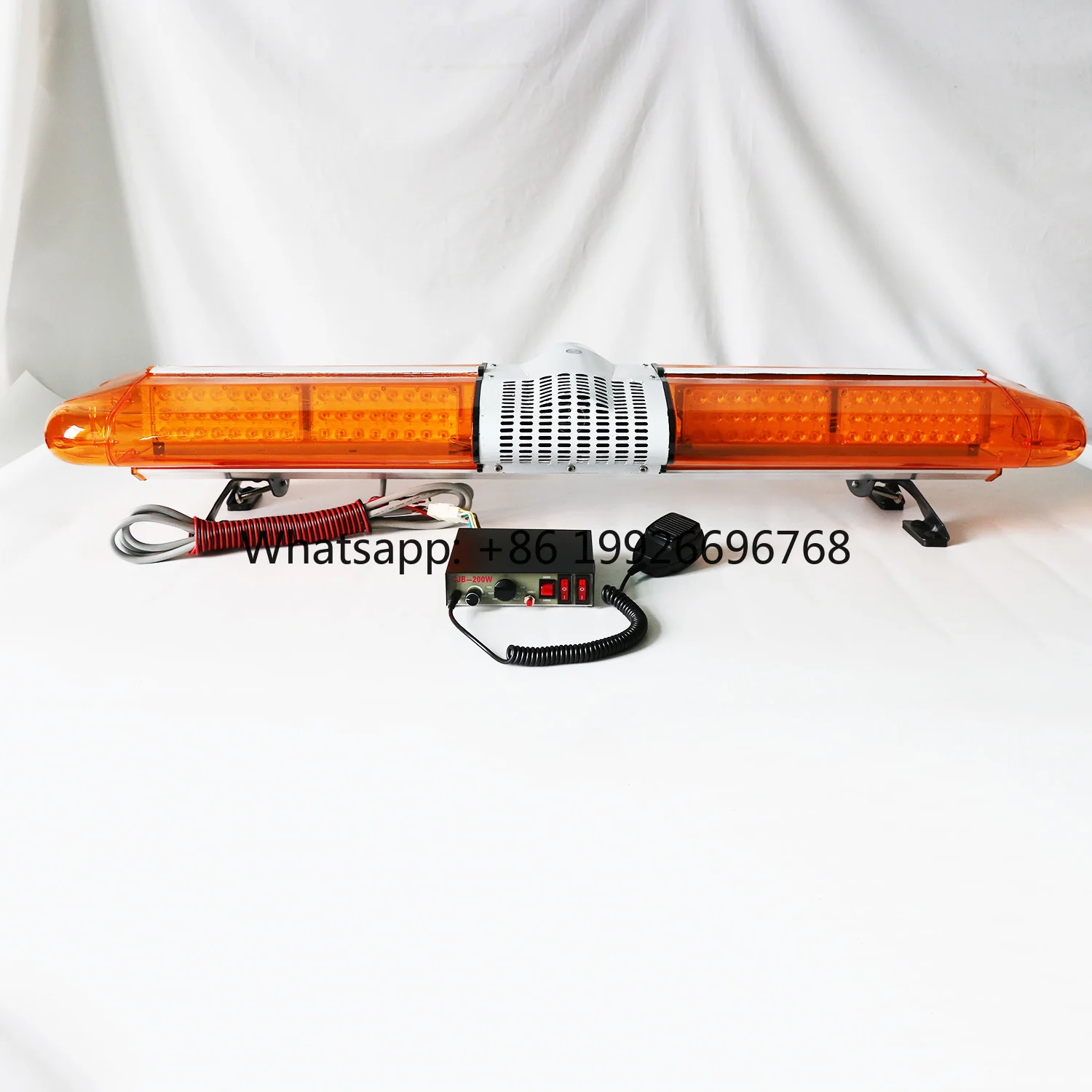

New Fire Car Strobe Amber Warning LED Emergency Flashing Working Roof Rotating Light Bar Alarm Sound DC12V 108W