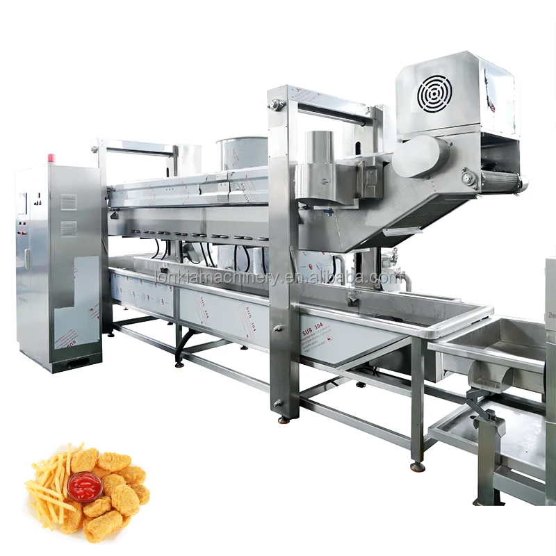 Continuous System Thermal Oil Heating Potato Chips Frying Automatic Burger Large Deep Fryer Machine