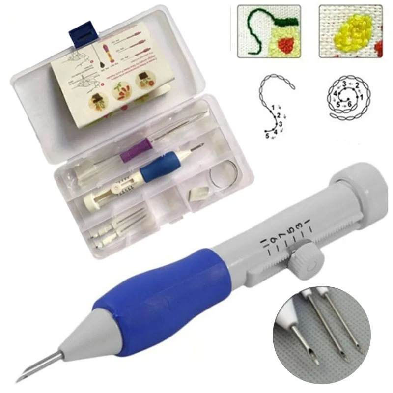 Embroidery Punch Needle Kit Stitching Tool Set Magic Embroidery Needle Pen Weaving Tool Knitting Sewing for DIY Sewing