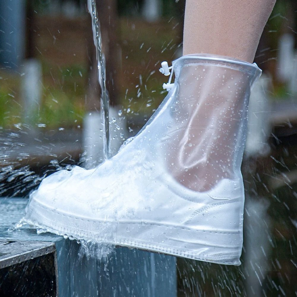 

Simple Waterproof Rain Boot Covers Adjustable Mid Tube Boots Covers Zipper Non-slip Shoe Accessories Men Women