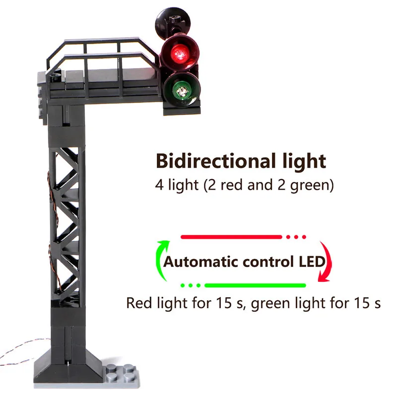 LED مدينة سلسلة قطار إشارة إشارة إشارة المرور نماذج MOC اللبنات لتقوم بها بنفسك ملحقات مصابيح الشارع الطوب ألعاب تعليمية