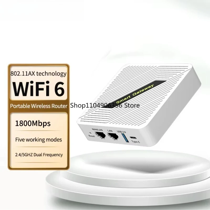 FOR Starlink - Compatible Type-C Rechargeable AX1800 Mini Portable VPN Wireless Wifi6 Wifi 6 OpenVPN Router for Outdoor