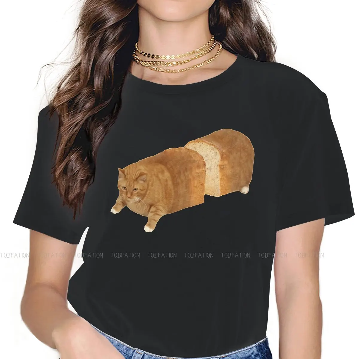 Loaf Women's T Shirt Cat Arts Retro Ladies Tees Kawaii Cotton Tops Graphic Tshirt Oversized 4XL Hipster