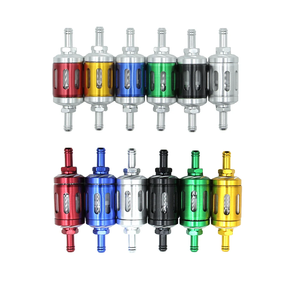 Universeller 8mm CNC Aluminiumlegierung-Glas-Gas-Kraftstoff-Ölfilter für ATV Yamaha Kawasaki KTM Honda Suzuki Pit Dirt Bike