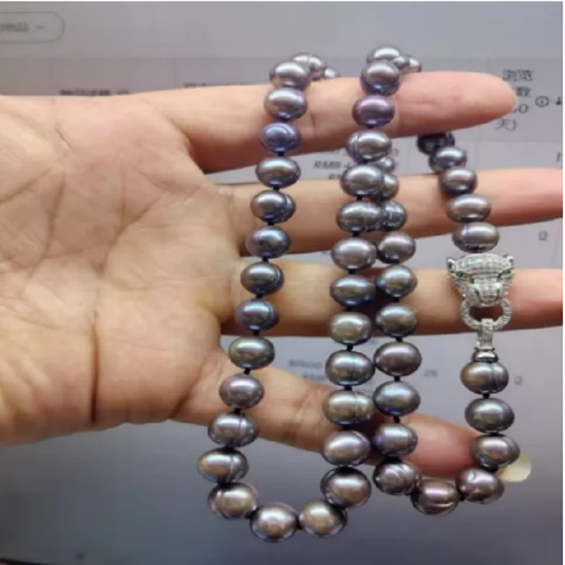 

Authentic AAA 11-12mm Tahitian Black Pearl Necklace 925s Buckle 18 inches Customized Jewelry