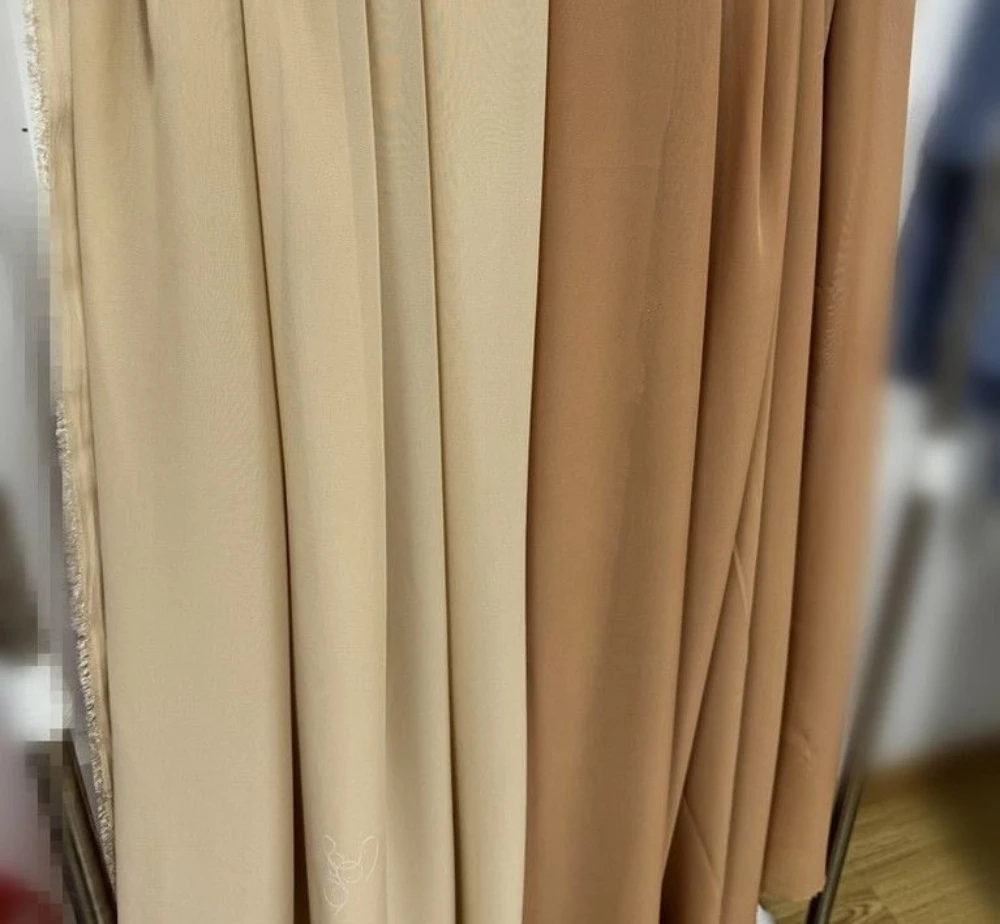 Khaki Brown Tea White 100D Chiffon Fabric Sheer Drape Cloth for Wedding Backdrop Decor Sewing Wedding Gown DIY Fabric