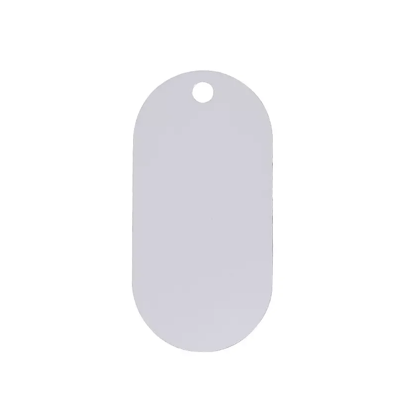 Personalized Sublimation Blank Double Side Aluminium Plate Name Tags Keychain Anti-lost Pendant Metal Keyring Cat Dog Pet