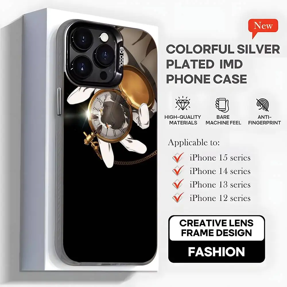 ホワイトラビット D-デビルメイクライ iPhone17、16、15、14、13、12、11、Mini、Pro、MAX、plus用スマホケース、ブラックマット耐衝撃カバー